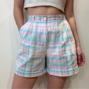 Vintage Pastel Plaid Shorts